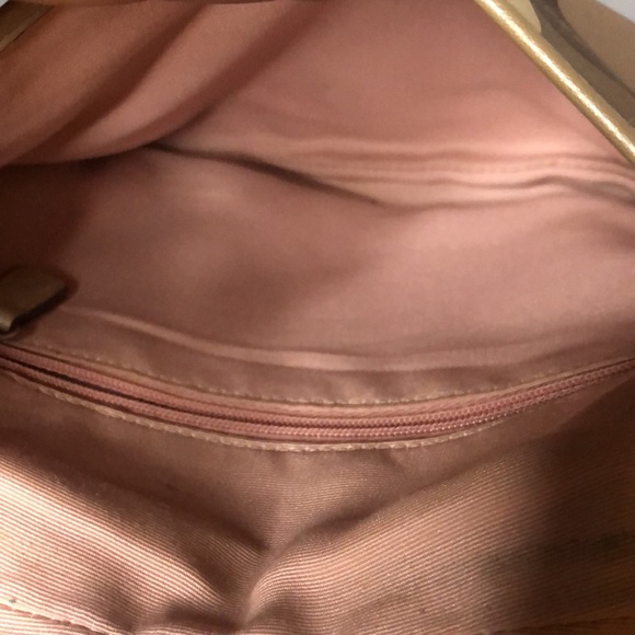 COACH SOHO logo snap head flap mini pink, brown, & tan Sateen fabric crossbody. - Picture 7 of 9